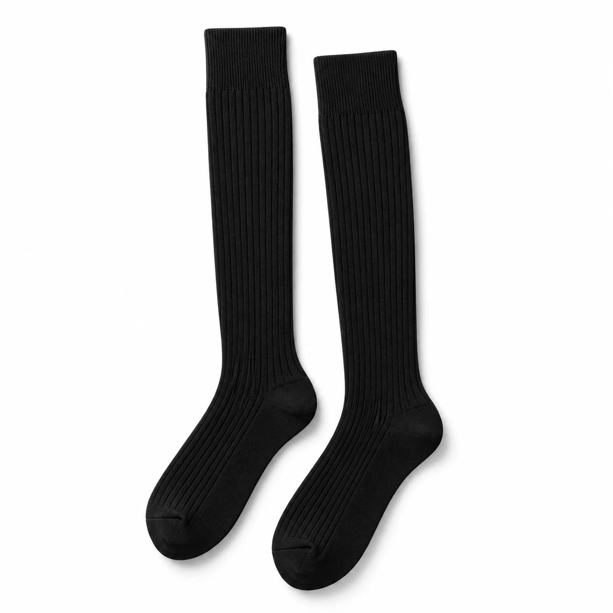 Knee-high socks with a fine rib. Concept imagery for the store preview.